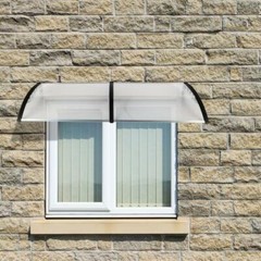 Window Awning Front Door Eaves Canopy Polycarbonate Roof Cover 40” /80”/120”
