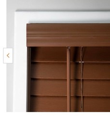 Textured Dark Oak Cordless Room Darkening Faux Wood Blinds 2 In Slats 24.25 X 48