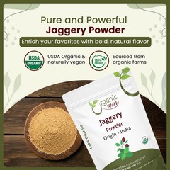 Organic Way Jaggery Powder | Kosher Certified Origin – India (1lbs 16 Oz)