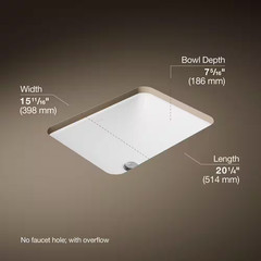 Caxton 20.4 In. X 19.75 In. Undermount Bathroom Sink in White Vitreous China