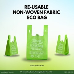 Reusable Non Woven Grocery T-Shirt Shopping Tote Bag, 45GSM – Large 1/6