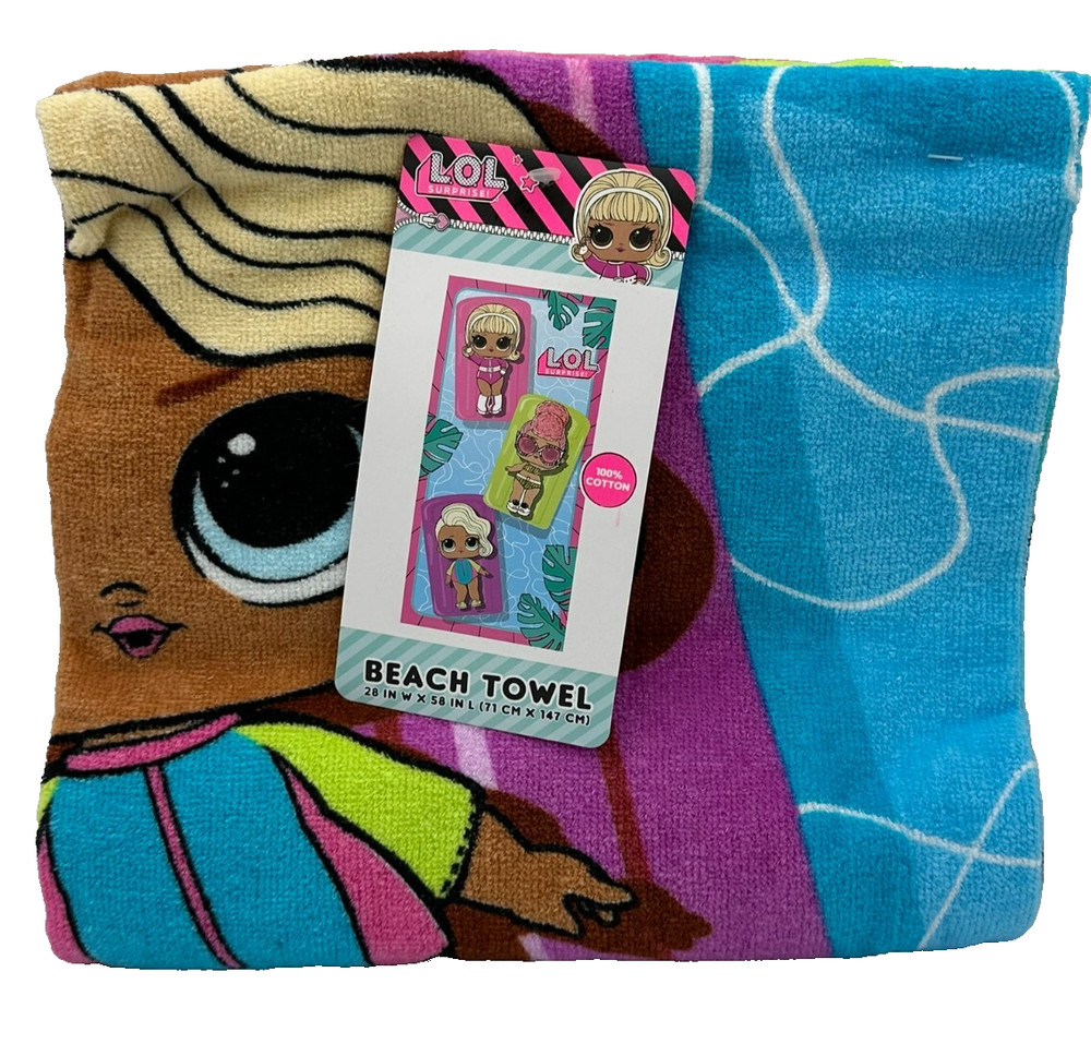 LOL Surprise! ~ Beach Towel 28in” X 58in” ~ 100% Cotton New!