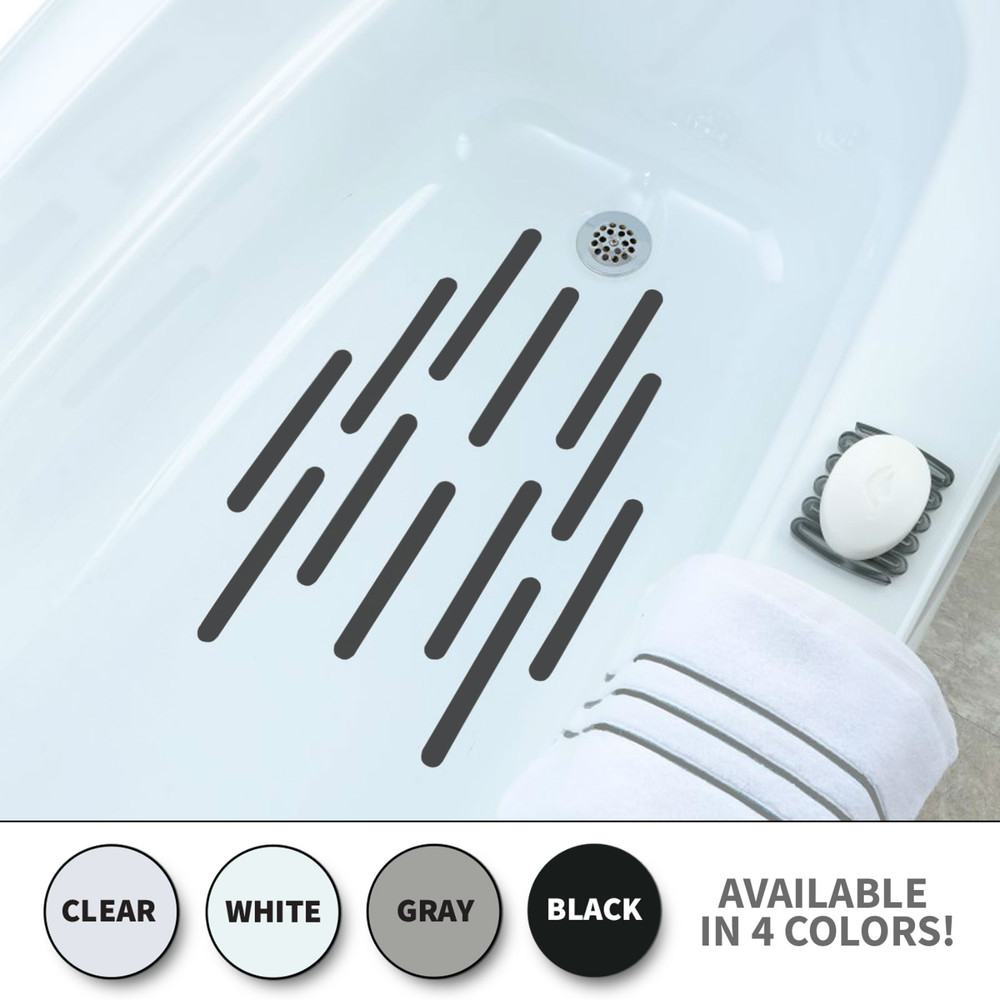 7.5″ Bath Tub Shower Safety Adhesive Treads Non Slip Strips, 12 Pack, 5 Colors