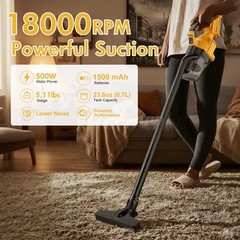 500W Cordless Handheld Vacuum Cleaner Portable Car Auto Home Wireless W/ Battery