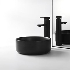 Black Ceramic Sink Bathroom Sink Basin Bowl Countertop Vessel With Pop up Drain