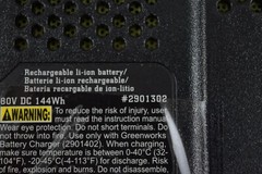 Greenworks 2901302, BAB728, BAB726 or GBA80250 80 Volt 2.0 AH Li-ion battery