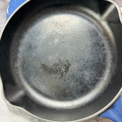 Le Creuset 10.25 Inch Enameled Cast Iron Signature Skillet Marseille Blue France
