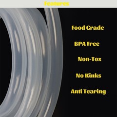 “3/8″” ID Silicone Tubing Food Grade Flexible High Temp Hose 10 ft Home Brewing”