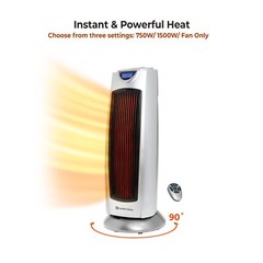 Comfort Zone Oscillating Digital Tower Space Heater with Remote Control