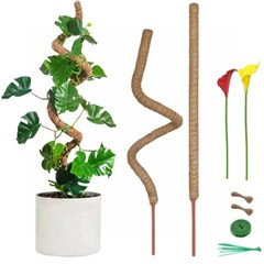 2 Pk 48” Bendable Moss Pole For Monstera Plant Coir Climbing Plant Support Stick