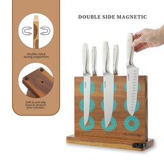 Magnetic Knife Block & Holder – Cutlery Display Stand with Sharpener – Kitchen S