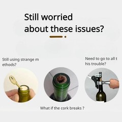 Two-Prong Cork Puller Remover Ah-So Old Wine Opener Multifunction Beer Corkscrew