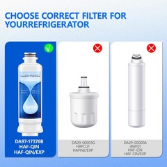 6 pk Refrigerator Water Filter Replacement for Samsung DA97-17376B, HAF-QIN/EXP