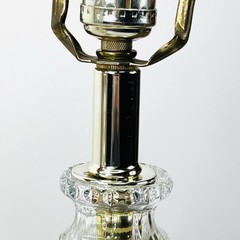 Vintage Regency Rams Head Brass & Crystal Lamps Both Work BEAUTIFUL QUALITY