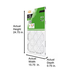 16 x 25 x 1 Standard Pleated Air Filter FPR 5, 12-Pack, Air Filters Replacement