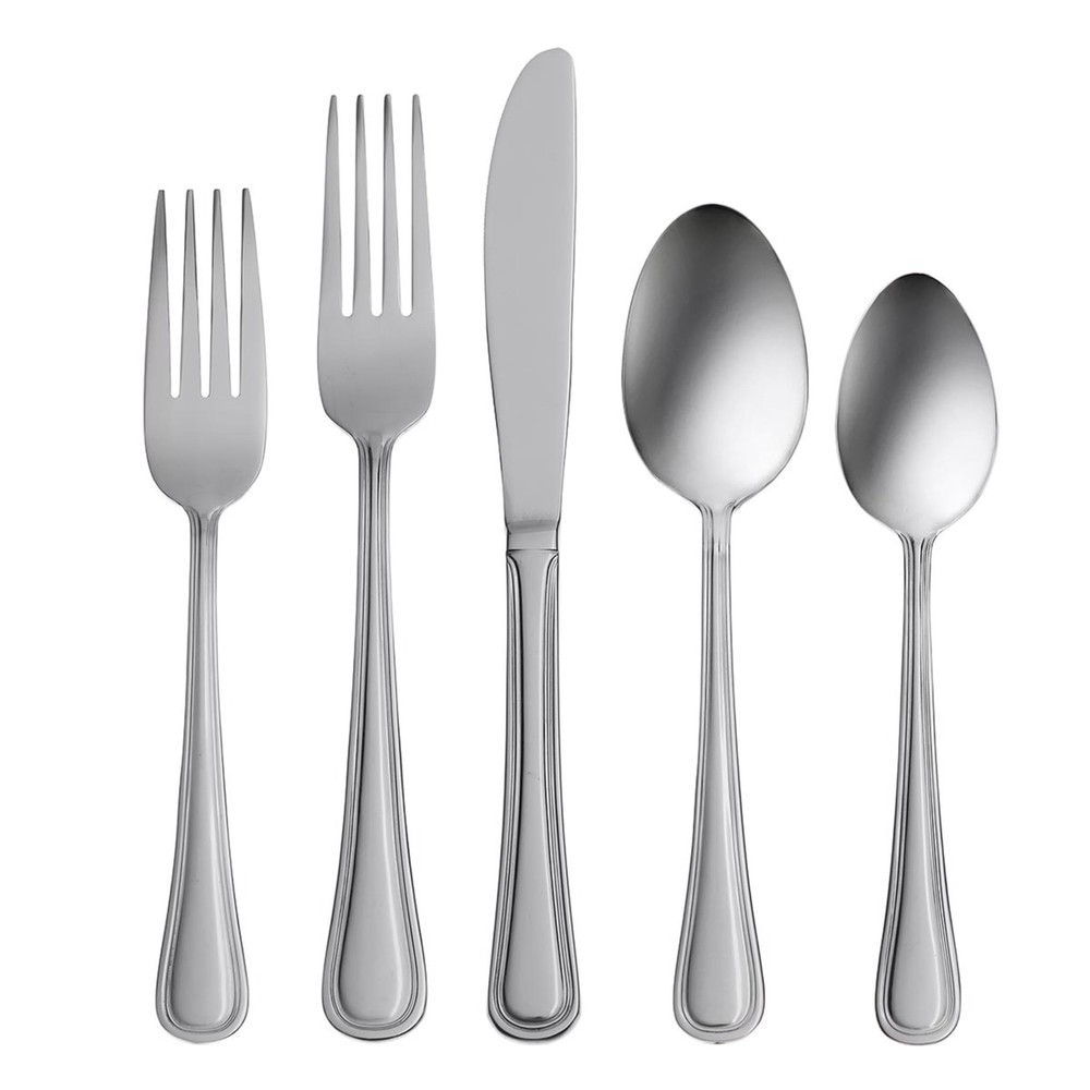 Flatware Set 50 Piece Oneida Tress Everyday Metallic Silver 5.40 LB