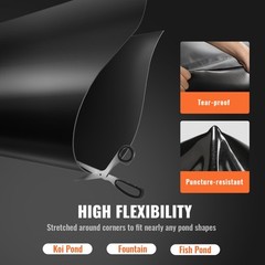 VEVOR Pond Liner Fish Liner 10 x 13 ft 20 Mil LLDPE Easy Cutting Underlayment