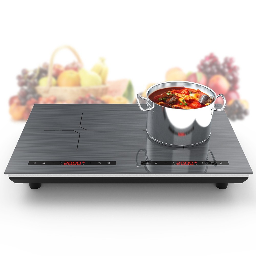 Induction Cooktop Electric Cooktop 2 Burner Electric Stovetop 110V Touch Control