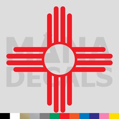 New Mexico Zia Symbol Vinyl Die Cut Decal Sticker – State Flag Sun