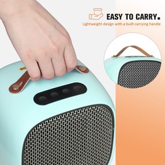 Portable Electric Space Heater Small Home Office Heater Fan with Thermostat
