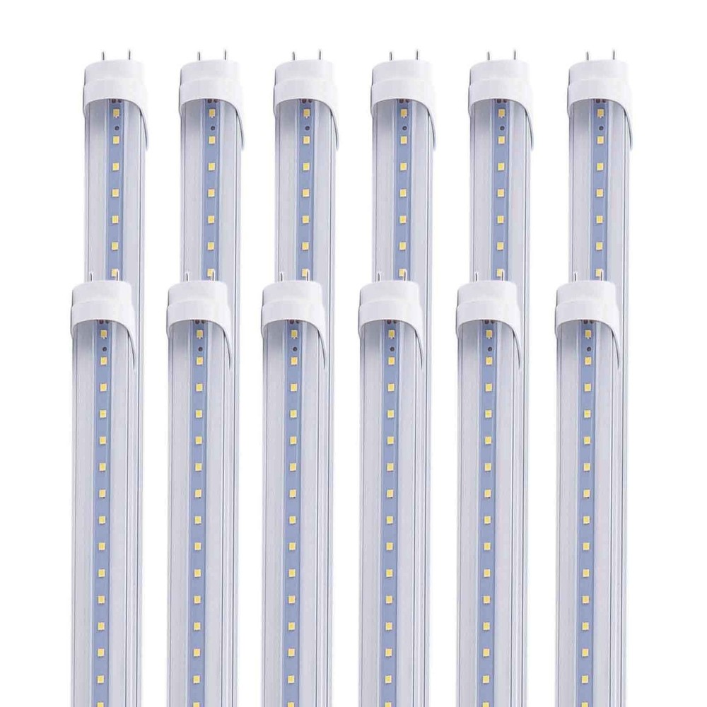 12-100 Pack 4FT 24W T8 LED Tube Light G13 Milky Cover 6000K