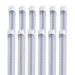 12-100 Pack 4FT 24W T8 LED Tube Light G13 Milky Cover 6000K
