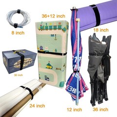 12 Pcs 18×1 Inch Adjustable Hook and Loop Fastening Nylon Strap with Buckle