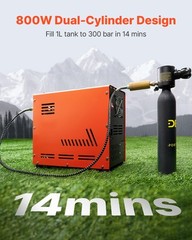 PCP Air Compressor 800W Dual-Cylinder PCP Airgun Compressor 4500PSI Auto Stop