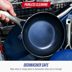 Blue Diamond 8″ Ceramic Nonstick Fry Pan with Spatula, Dishwasher Safe, Oven Saf