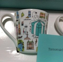 Tiffany & Co. China Mug Cup 5th Avenue Bone 2pcs with gift box
