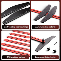 Stair Tread Gauge Template Tool, 10-67 Inches Adjustable Aluminum Alloy Stair Me