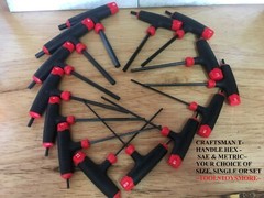 NEW CRAFTSMAN T-THROUGH HANDLE HEX KEY ALLEN SAE / METRIC CHOICE OF SIZE OR SET