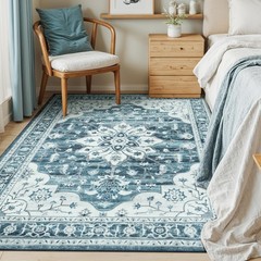 Boho Area Rugs Machine Washable Rug for Living Room Bedroom, Large 5X7 Vintage N
