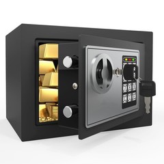 Small Safe Box for Money with Code and Keys，Solid Mini Safe for Kids with Dig…