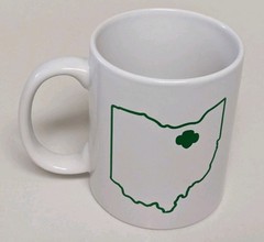 Girl Scouts Of Northeast Ohio Coffee Mug Cup Green Logo State Of Ohio Mug
