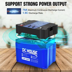12V 50Ah Portable LiFePO4 Lithium Battery Deep Cycle RV Solar Camping Off-grid