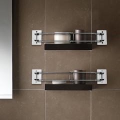 Adjustable Bathroom Corner Storage Bar Stainless Steel Shower 7.68-13.58in MISR