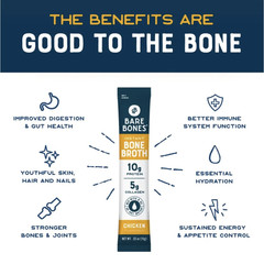 Bare Bones Chicken Broth Powder Sticks, 8 ct (4-Pack) – 32 Broth Sticks