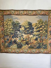 5.8ftx4.6ft Tapestry French Woven Pastoral Landscape Wall Hanging Wall Art Verd