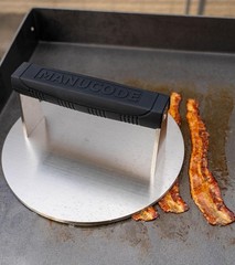 Stainless Steel Burger Smasher 3.25 LB – 8 Inch Steak Weight Smash Burgers Bacon