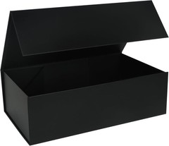 Black Gift Box with Magnetic Lids 13.8×8.3×4.4 in, Large Bridesmaid Groomsman…