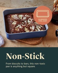 Nonstick Ceramic 9 Square Pan Naturally Slick Ceramic Coating Nontoxic Ptfe & P