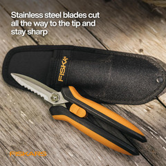 Fiskars Pruning Shears for Gardening, Multipurpose 8″ Garden Shears with Sheath