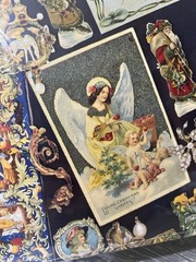 Victorian Christmas Cards in Blue Large Poster Print 27” X 19.75” Milner 1993