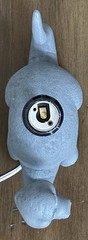 Brontosaurus Dinosaur Lamp with 10″ Diam White Shade Gray Resin Nursery Decor