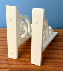 2 Decorative White Shelving Brackets 5 in X 6.5 in Durable Strong Elegant Sturdy