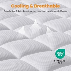 Machine Washable Queen Mattress Topper – Soft Quilted Cooling Protector