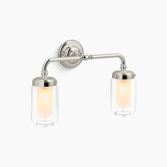 Kohler Lighting 72582-SN Polished Nickel Artifacts 2 Light Bathroom Vanity