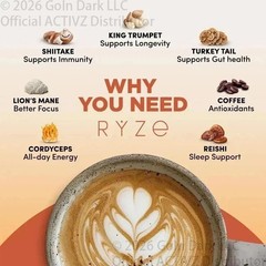 NEW 2PC+ Organic Ryze Mushroom Coffee, 30 Servings/Bag, Instant, Free Shipping
