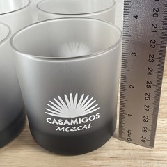 4 Casamigos Tequila Rocks Lowball Glasses Gray Hand Wash Only